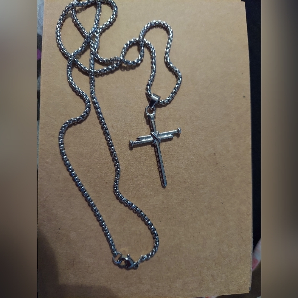 MEN'S Stainless Steel Nail Cross Necklace